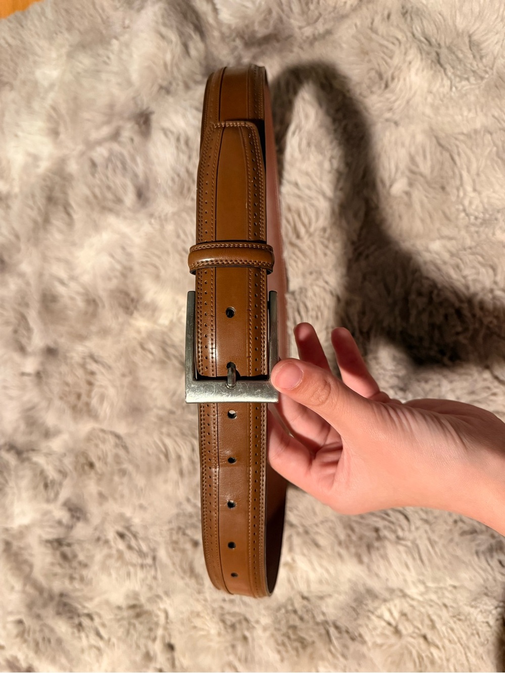Brown Leather Belt - Classic Tan Finish